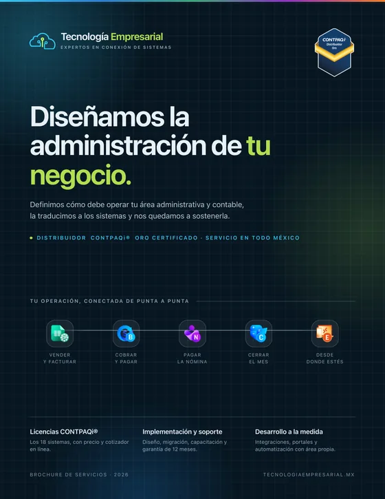 Portada del brochure de servicios de Tecnología Empresarial